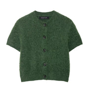 Green Crew‑Neck Knit Top – Short Sleeve, Streetwear Style