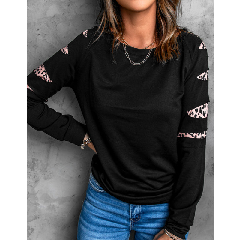 Festive Leopard Print Christmas Sweatshirt for Women