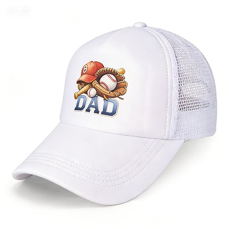 Baseball Printed Duckbill Baseball Cap with Mesh Back