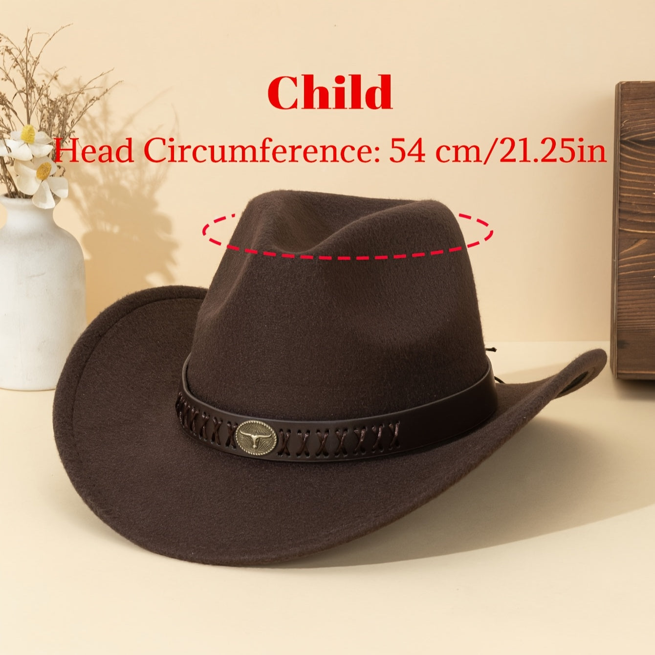 Retro Felt Hat with Brown Accents – Multi-Size Parent-Child Wear