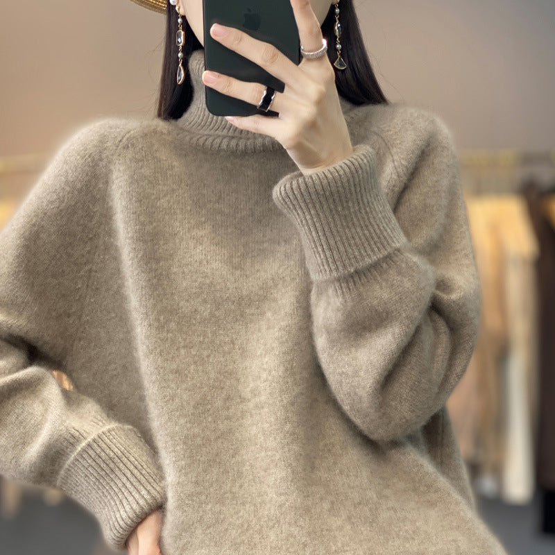 Loose Laid-back Thickened Long-sleeve Wool Knit Sweater