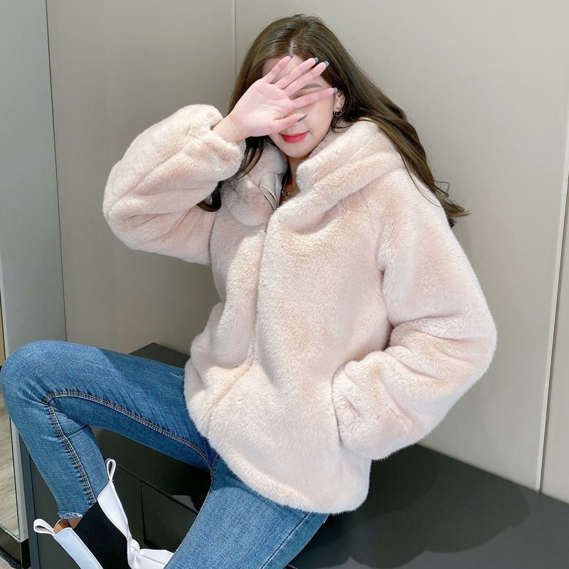 Women's Hooded Thickened Plush Winter Coat