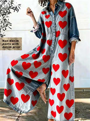 Casual Loose-fitting Comfortable Wide-leg Jumpsuit With Digital Print