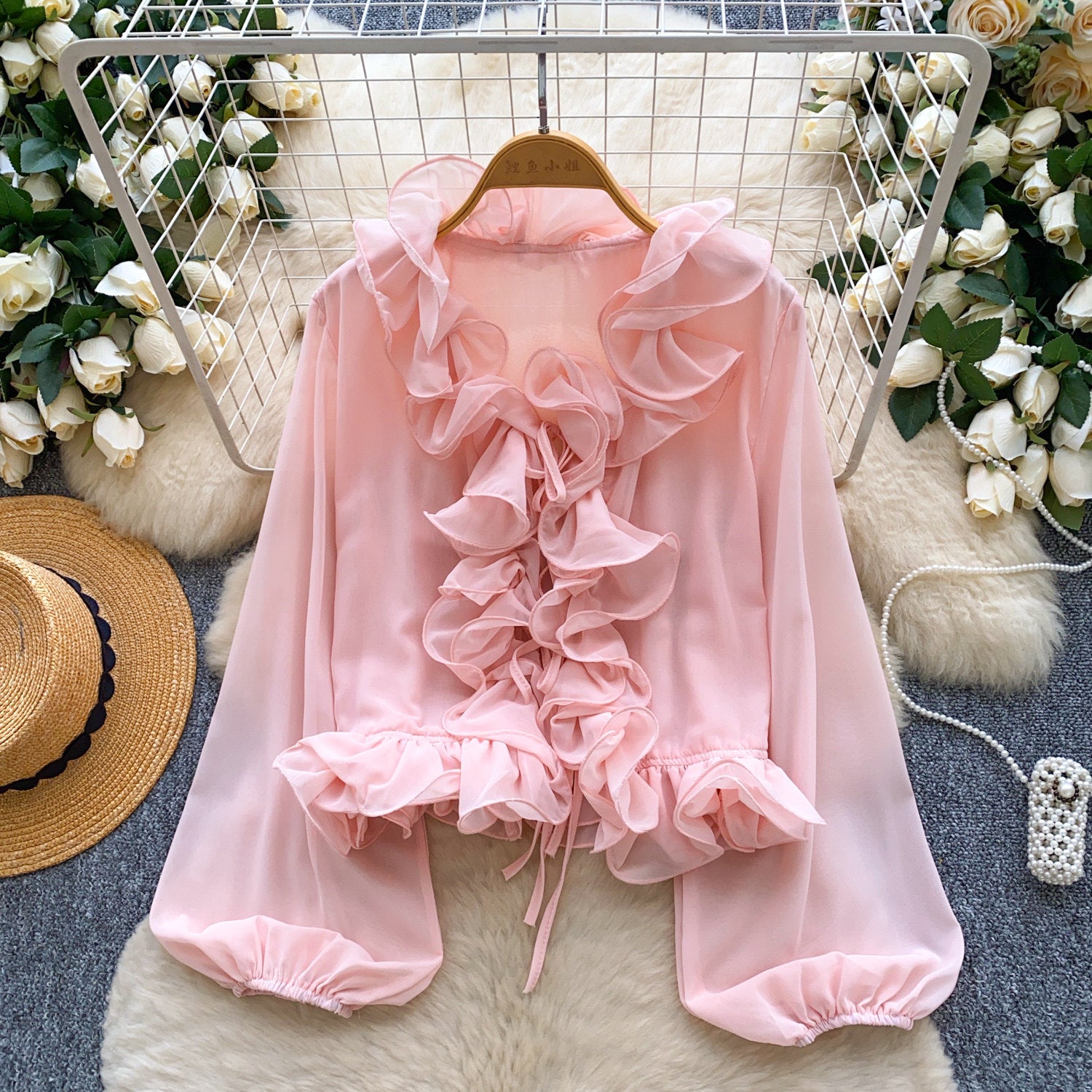 French Chic Ruffled Blouse for Women