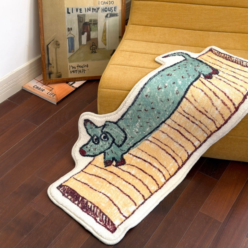 Cute Dachshund Bedside Rug and Foot Mat