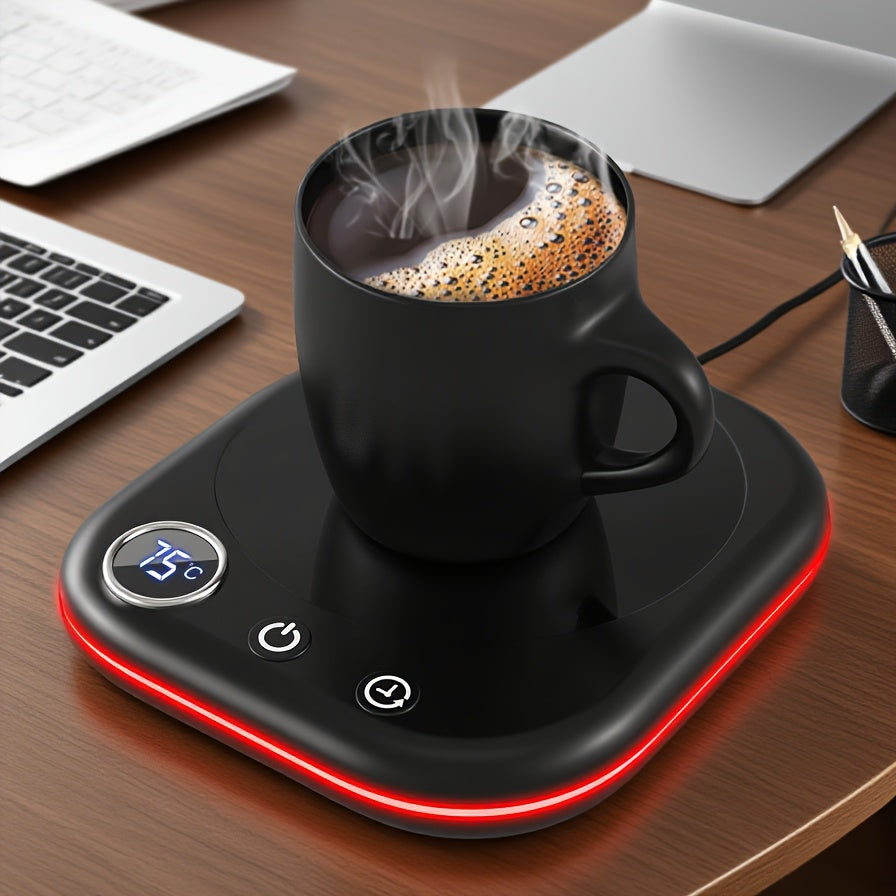 Desktop Coffee Cup Warmer with Temperature Display, 40‑Watt, 3 Temperature Settings, 4‑Hour Auto Shut‑Off, 1‑12 Hour Timer – Suitable for Coffee, Tea, Water, Milk, Cocoa