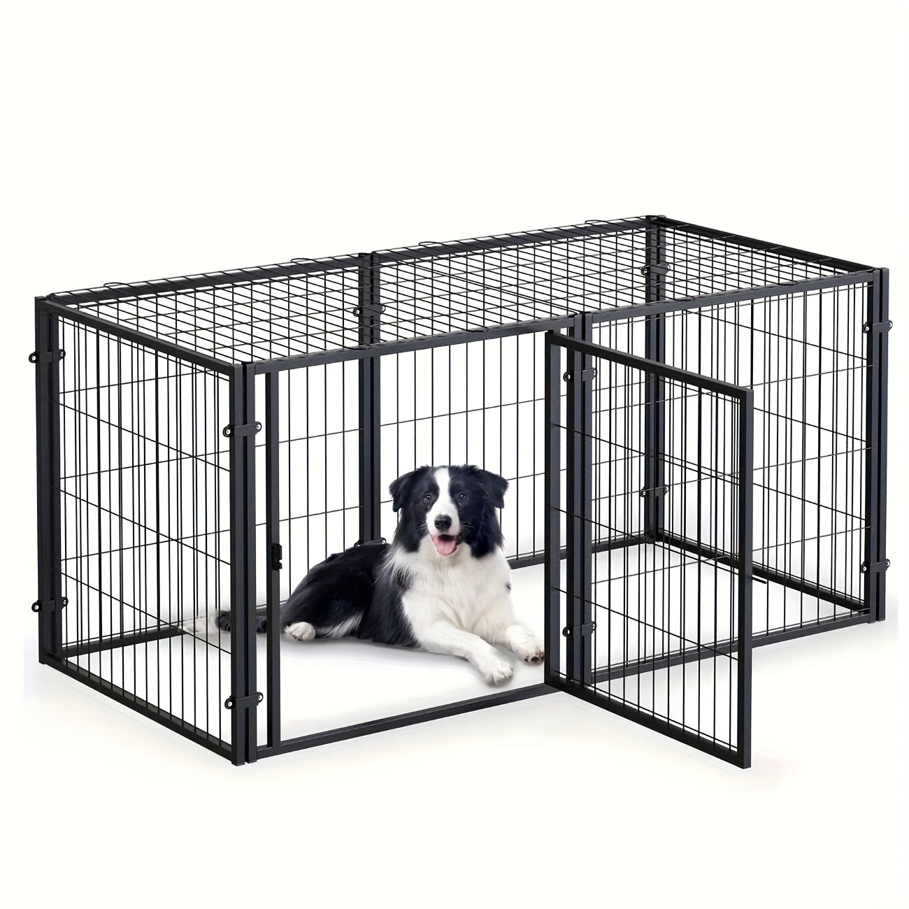 XL Metal Dog Crate 48L X 24H - Sturdy Iron Pet Cage, Playpen For Small To Large Dogs, Indoor/outdoor Kennel, Easy Assembly, Secure Dog Pen Fence