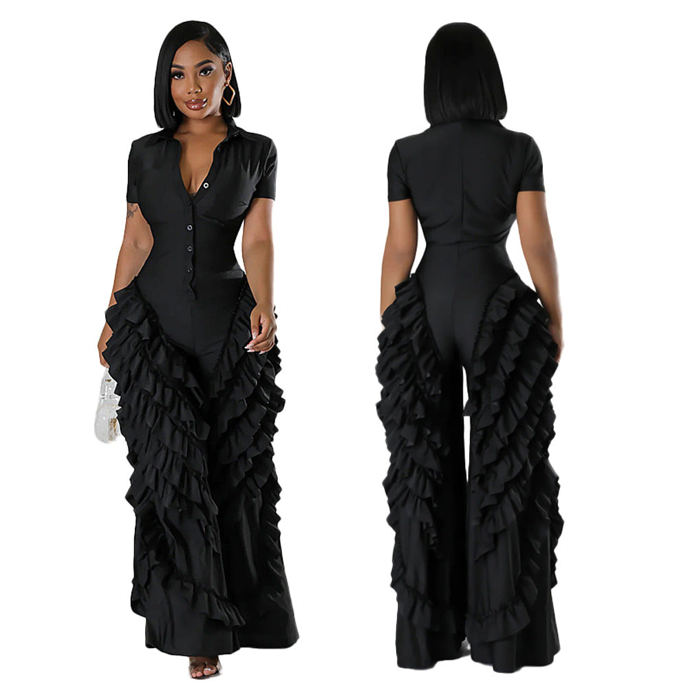 Chic Loose Fit Wide-Leg Casual Jumpsuit