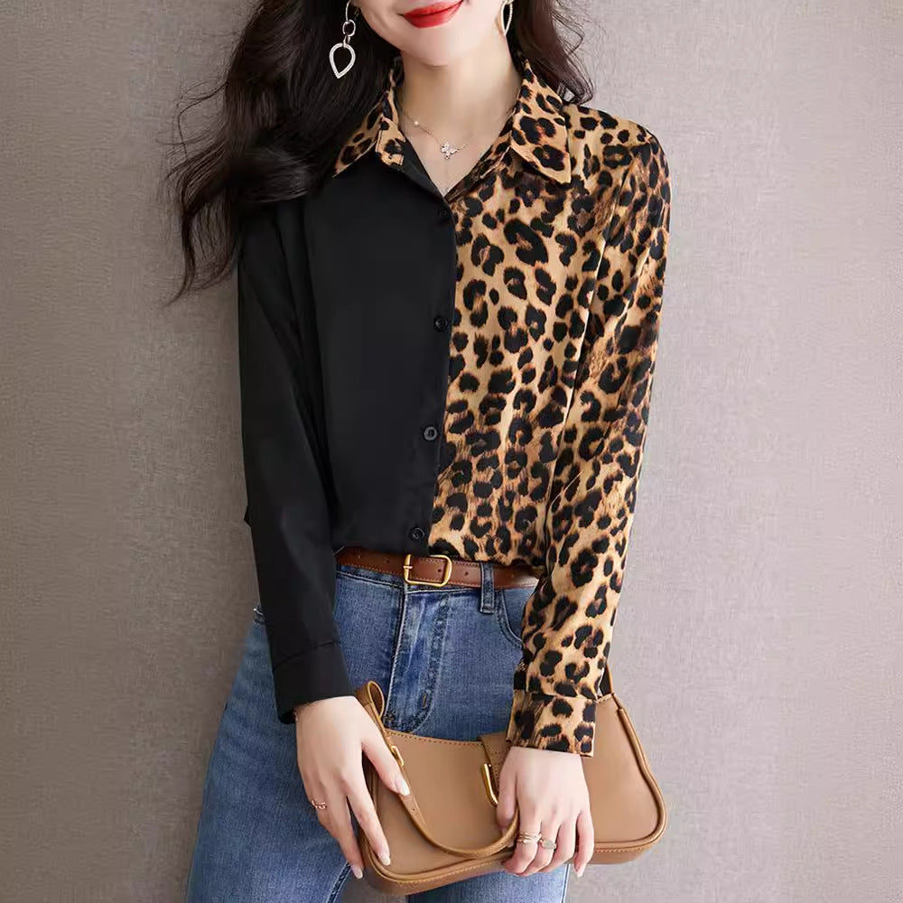 Fashionable Western-style Chic Long-sleeve Chiffon Shirt