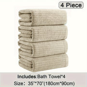 4-Piece Extra Large Microfiber Bath Towel Set, 35" x 70"