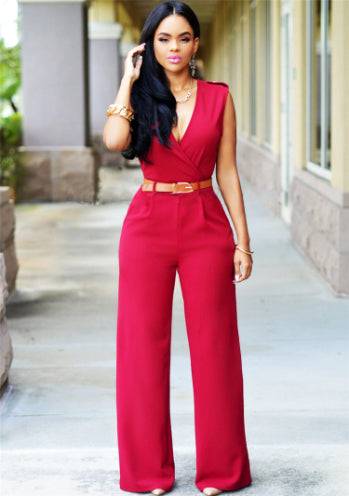 Chic Women's Fashion Jumpsuit Elegant Siamese Pants