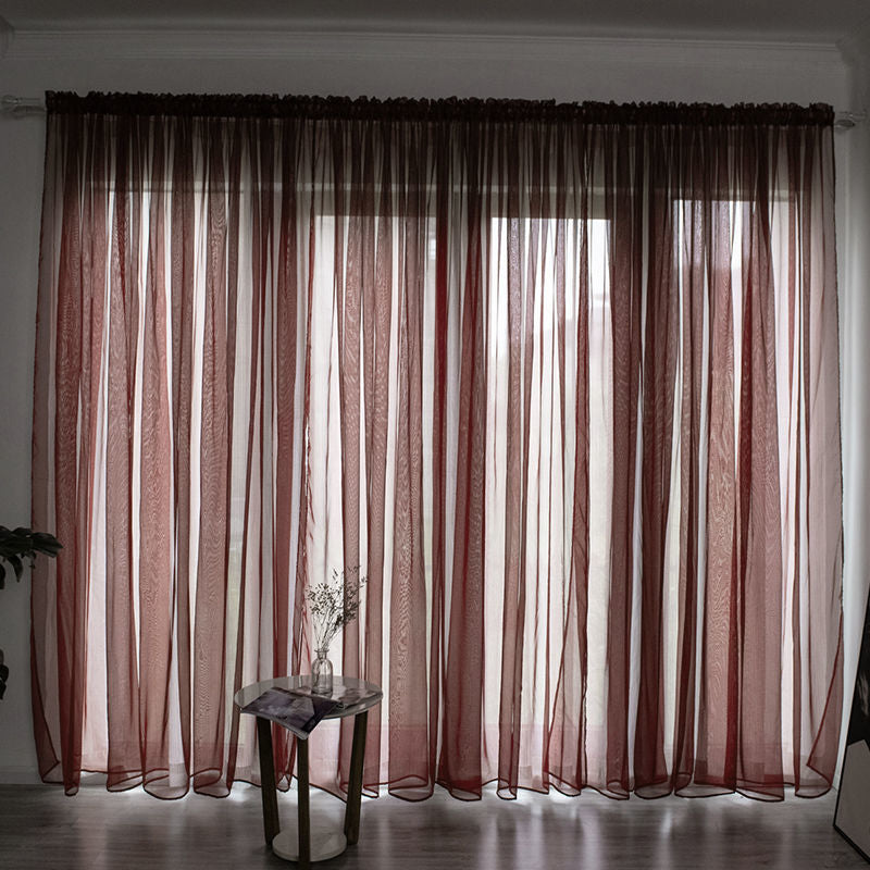 Simple and Modern Balcony Solid Color Gauze Curtain