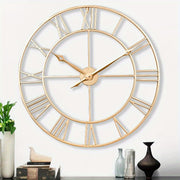 30 Inch Wall ClockLarge Champagne Golden Metal Roman Numeral Wall Clock Modern Wall Clocks for Living Room Decor House Warming Gifts New Home