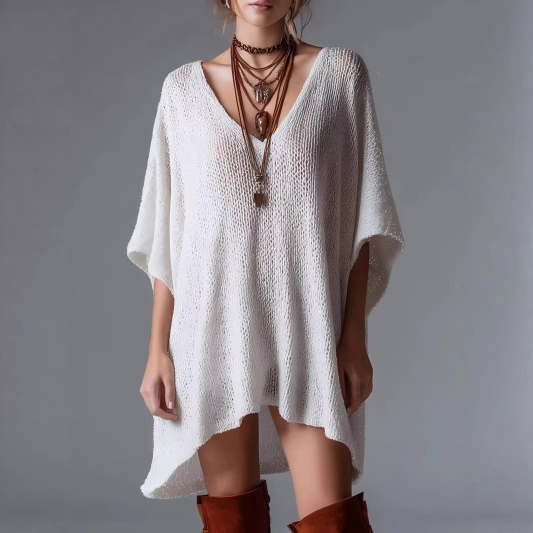 Cutout Cape Top Sun-Protective Mini Dress