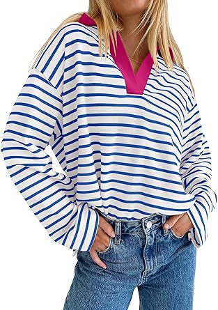 Casual Colorblock Embroidered Lantern Sleeve Pullover Sweatshirt