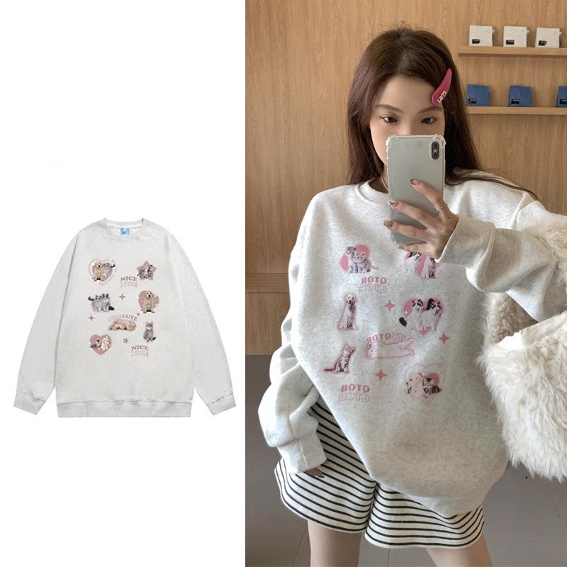 Women's Cozy Loose Pullover Crewneck Sweater