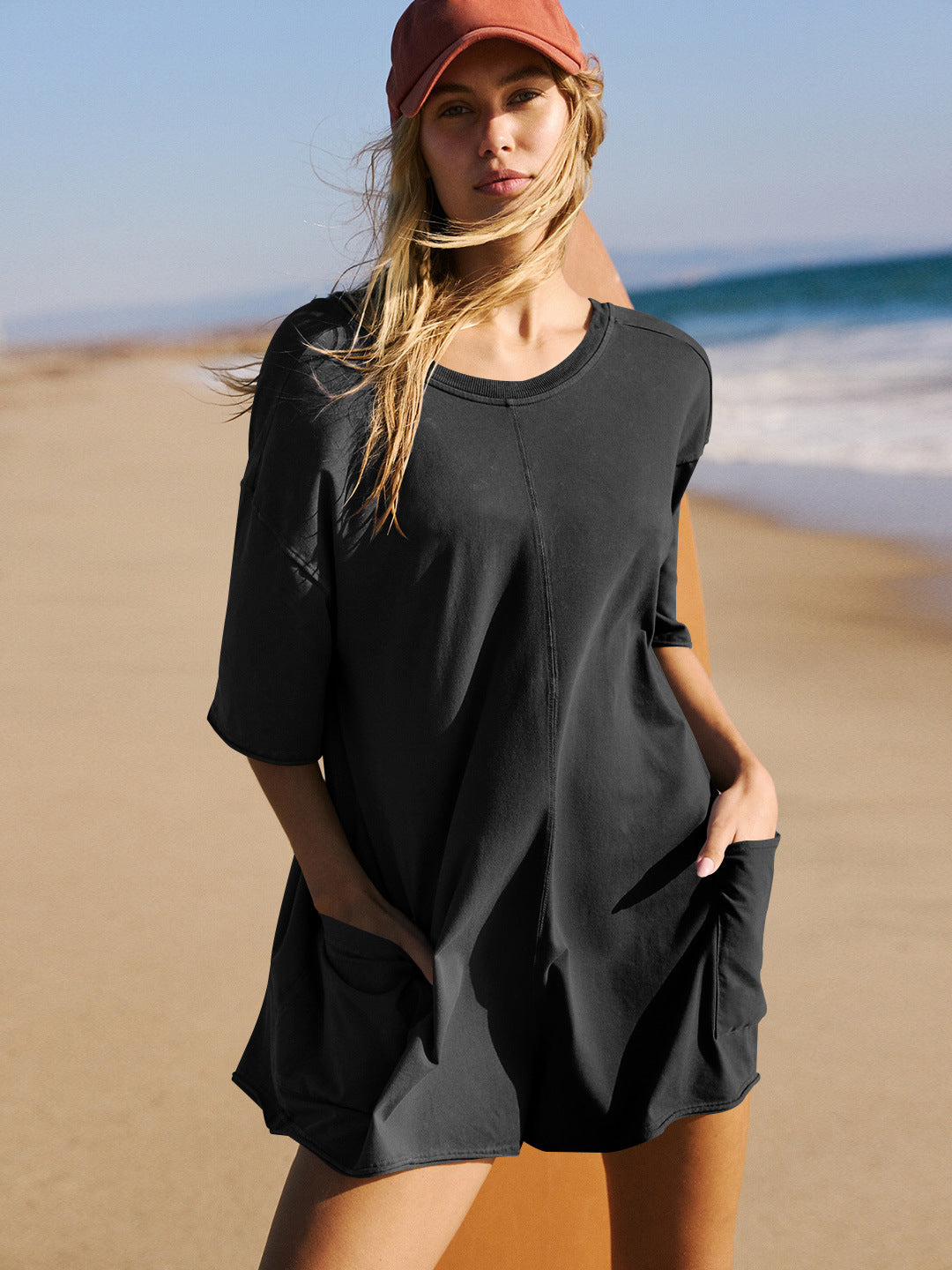 Women's Casual Loose Cotton Romper Jumpsuit