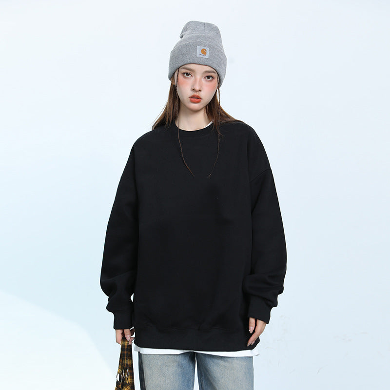 Cozy Loose Long-Sleeve Couple's Pullover Sweatshirt