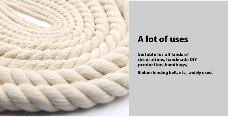 Coarse Cotton Rope 1-2-3-20mm Three-strand Beige Cotton String
