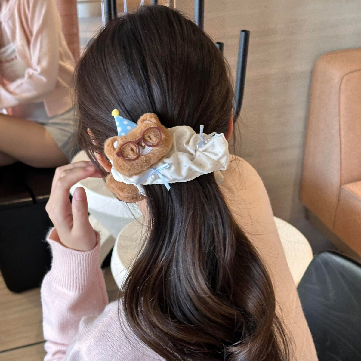 Polka-dot Bear Hair Clip Headpiece for Wedding Hair