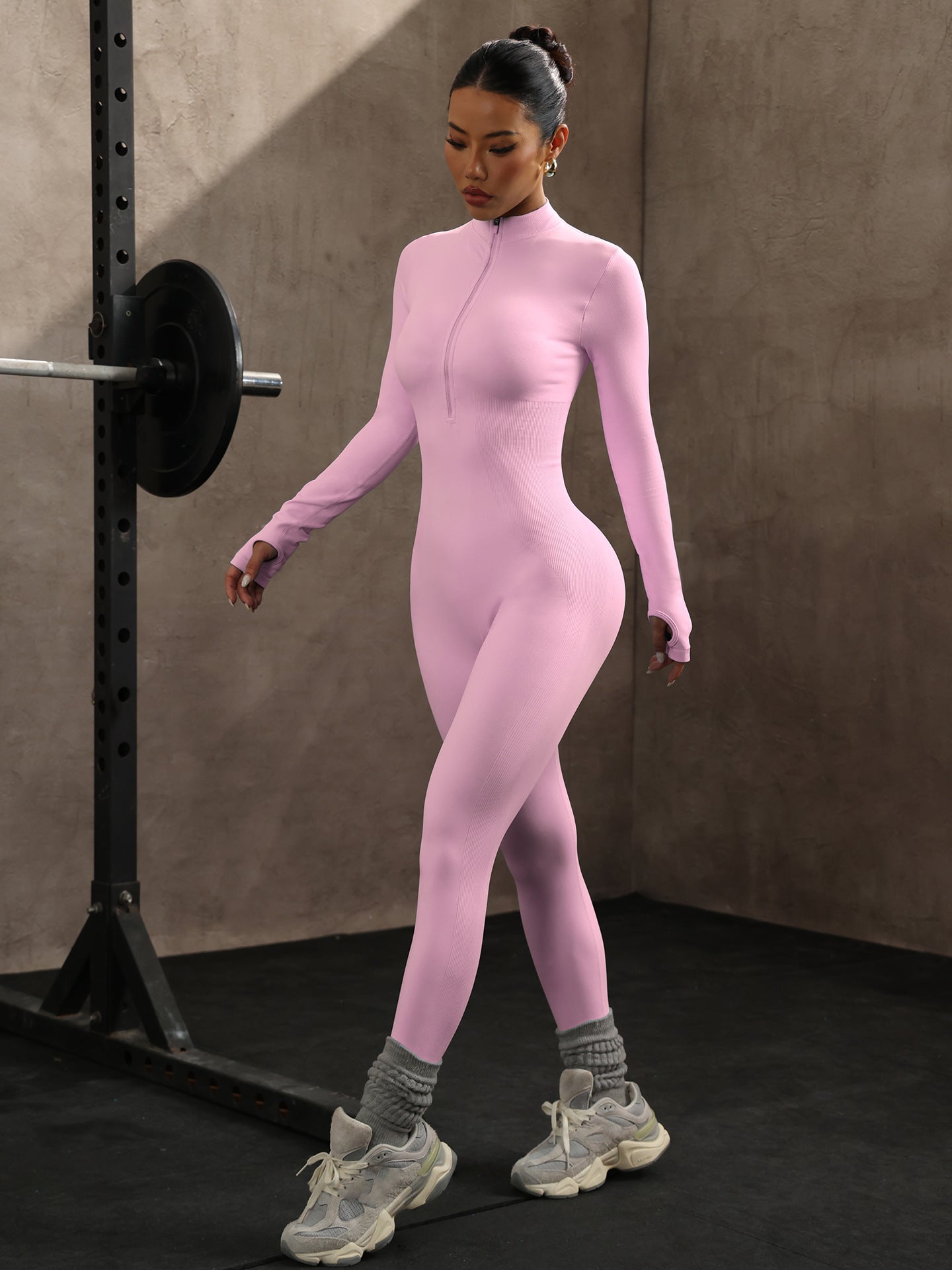 Seamless Long Sleeve Yoga Bodysuit & Fitness Jumpsuit