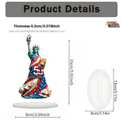 2D acrylic Statue of Liberty and American flag ornament