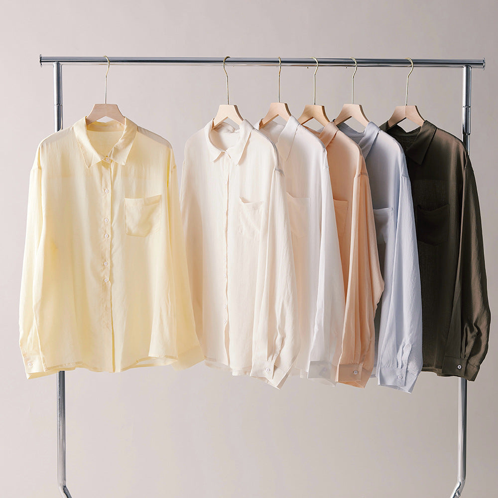 SpringSummer New Lenzing Tencel Linen Pocketed Shirt