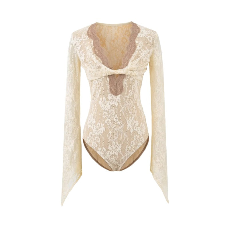 Lace Crochet Hollow Bodycon Jumpsuit