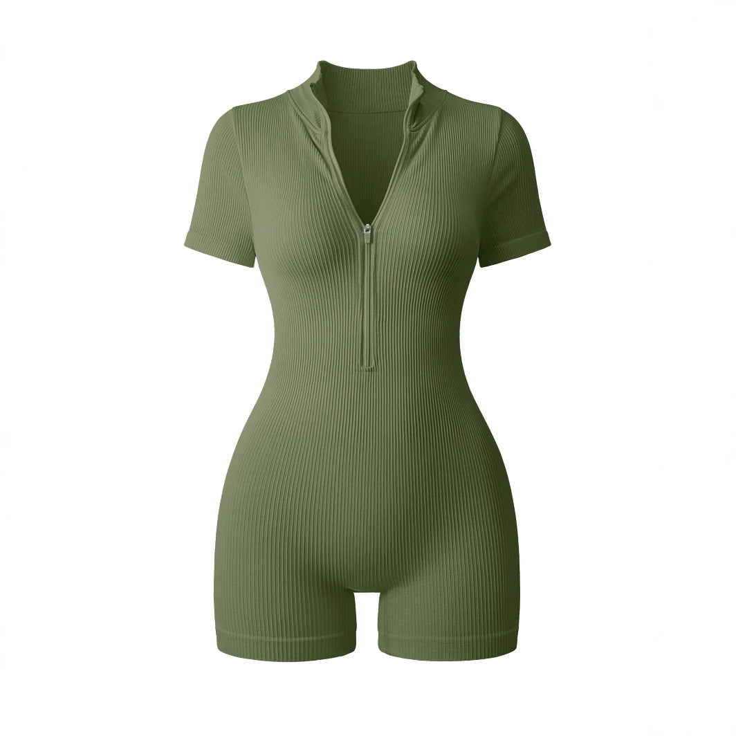 Women's Zip-Front Athletic Yoga Jumpsuit