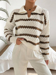 Autumn and Winter Classic Striped Loose Casual Sweater Top