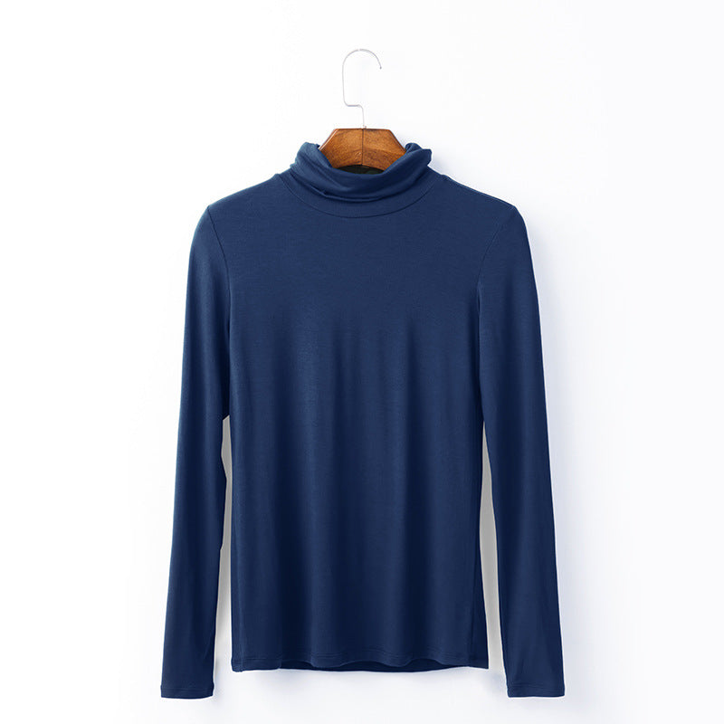 Women's Modal High Collar Long Sleeve T-Shirt
