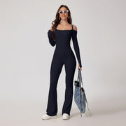 Women's Shoulder Strap Integrated Bell-bottom Pants