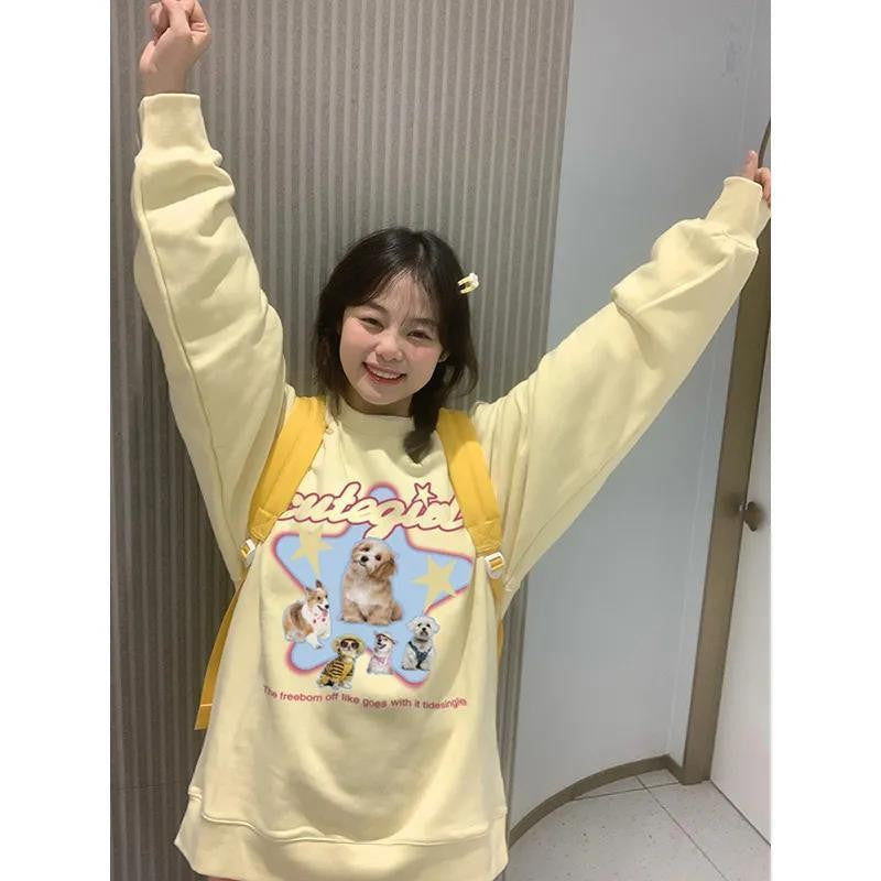 Vintage Retro Crew Neck Loose Cotton Sweater