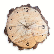 [Retro Wall Clock] 16 Inch Oversized Retro Brown Imitation Tree Wheel Wall Clock | Wooden Silent Non-Ticking, Battery Operated, Easy to Read, Suitable for Bedroom, Living Room, Kitchen, Wall Decorations, Ideal Best Friend Gifts (No Battery)