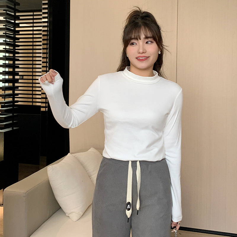 Plus Size Women's Thickened Multi-color Turtleneck Bottoming Shirt