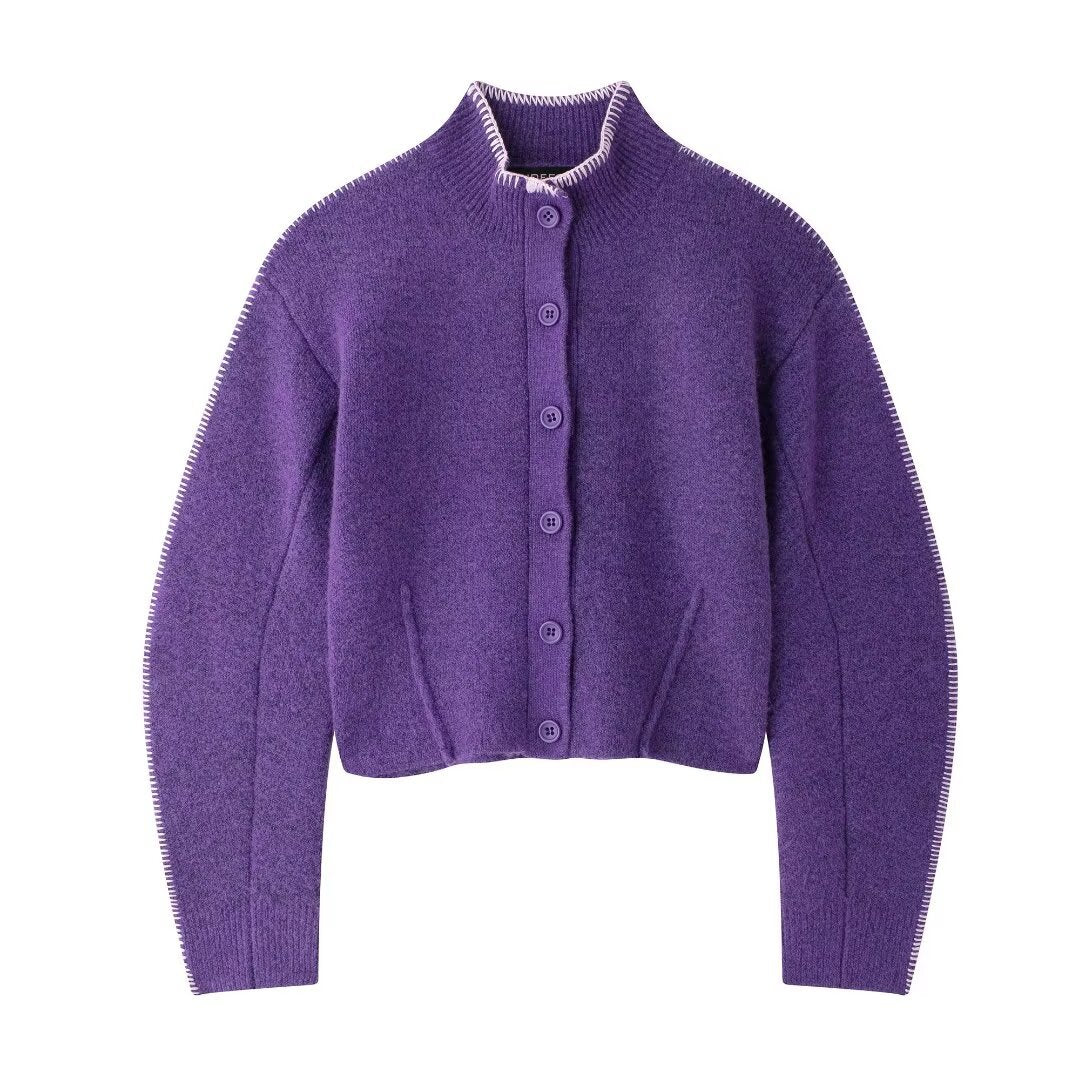 Single-breasted Knitted Cardigan Coat for Women