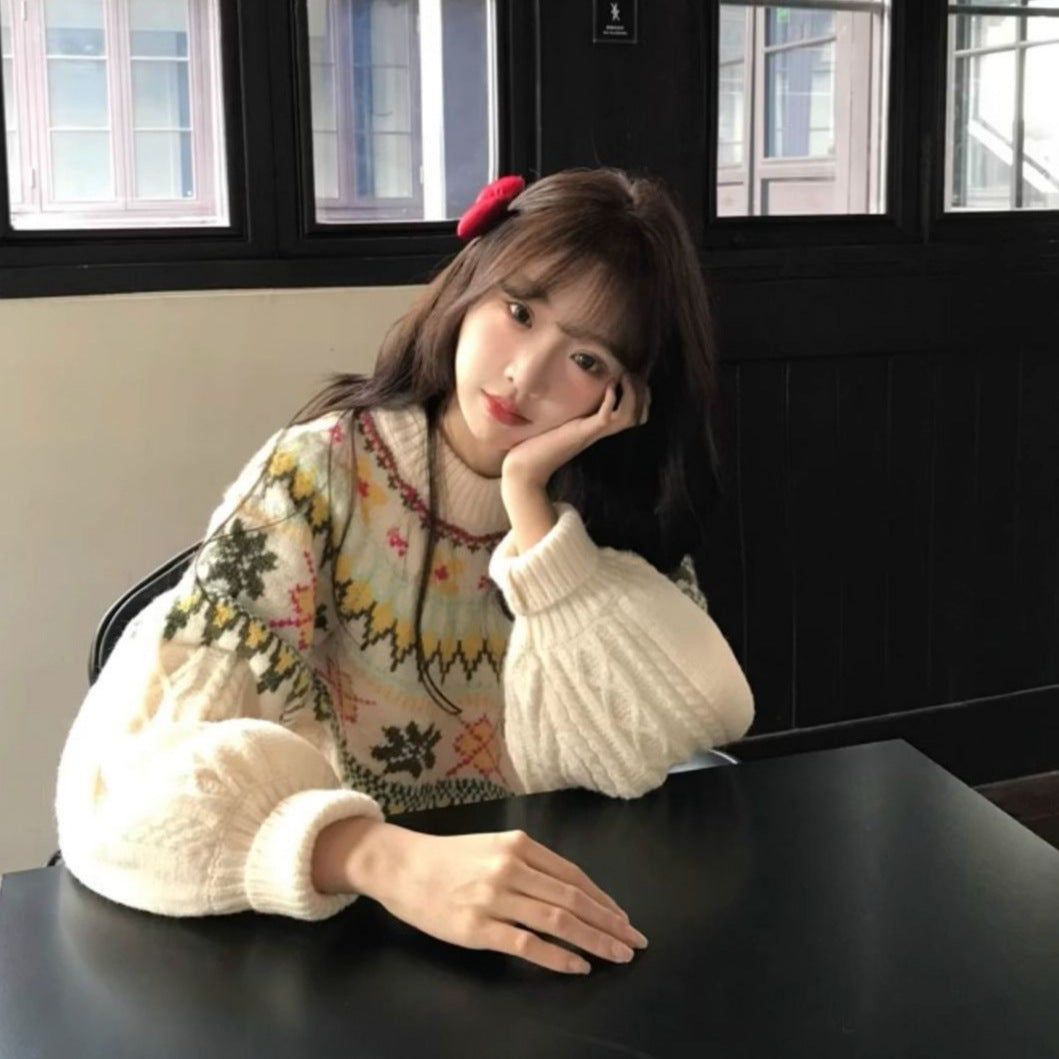 Women's Lantern Sleeve Loose Mori Knitwear