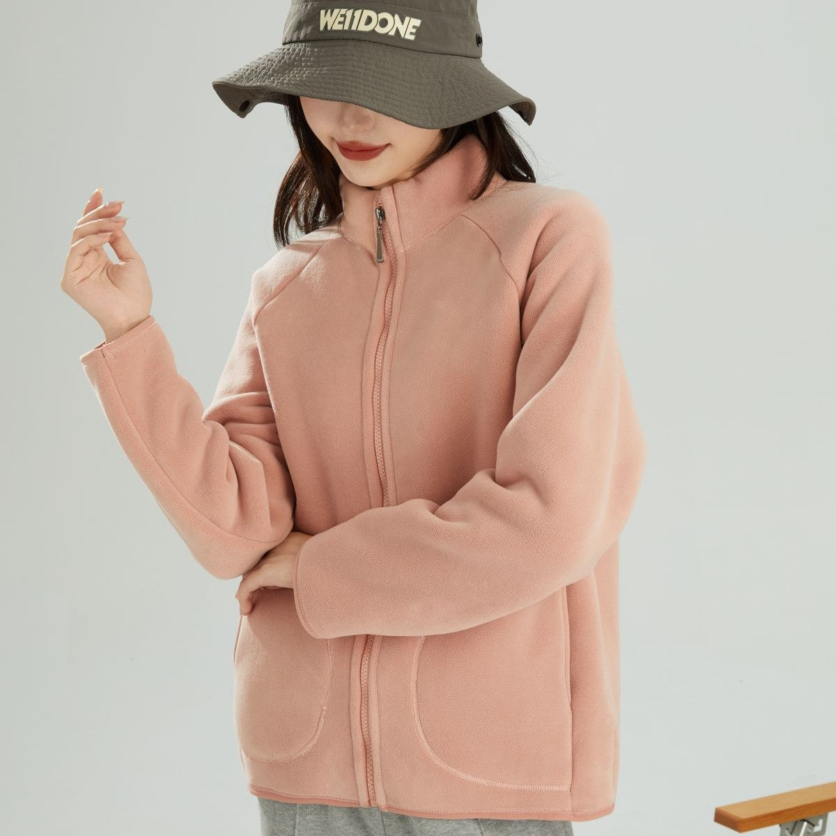 Cozy Lambswool Stand Collar Short Cardigan Jacket
