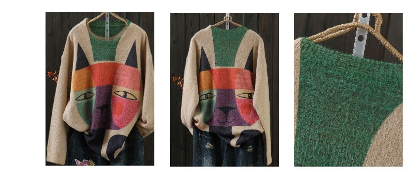 Plus Size Soft Mink Fur Knit Sweater