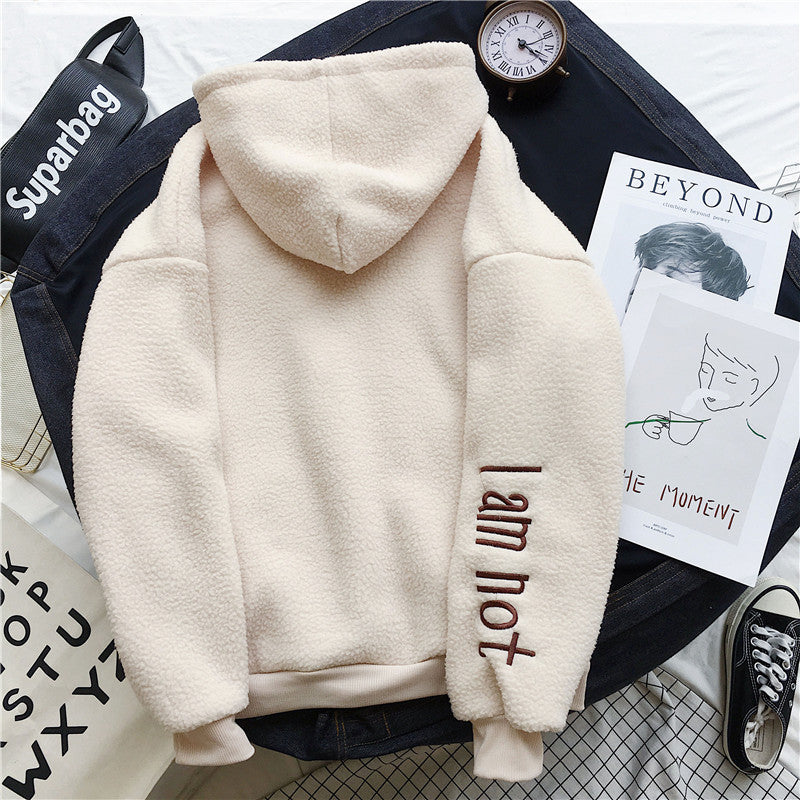 Women's Faux Cashmere Fleece-Lined Hooded Coat