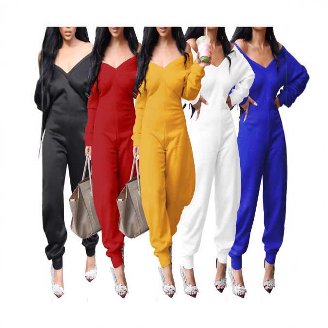 Women's Long-Sleeve Athletic Hoodie Jumpsuit