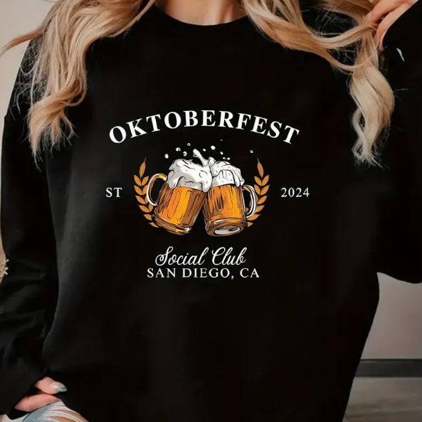 Cozy Printed Fleece Pullover Hoodie for Women