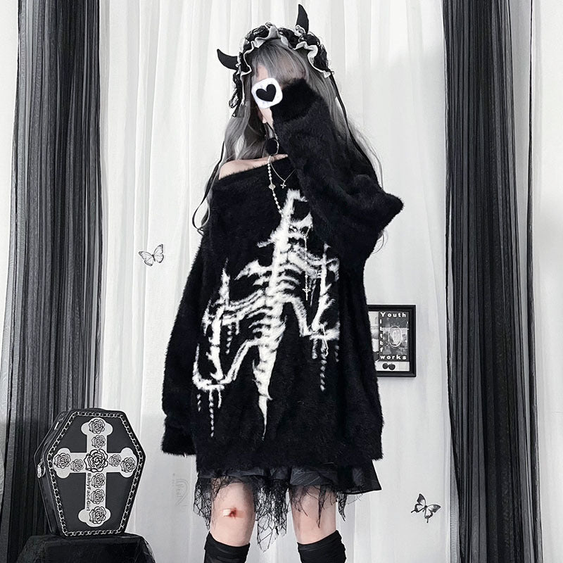 Gothic Off-the-Shoulder Loose Long Sleeve Top