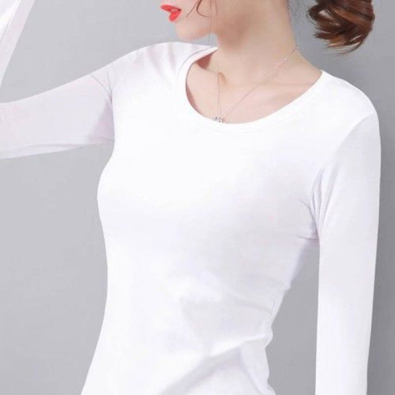 Women's Slim Solid Color Thermal Warm Base Layer Top