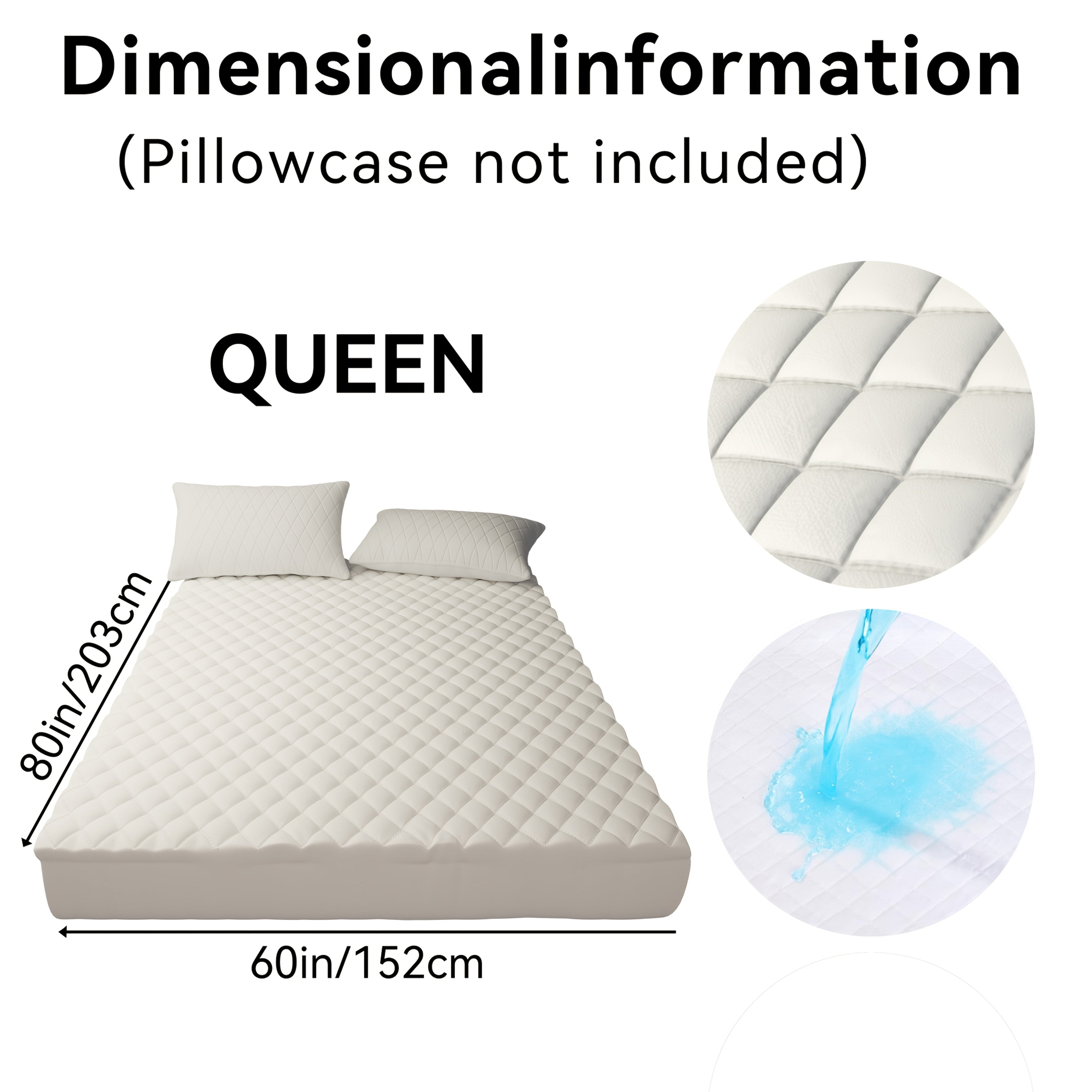 1pc Cooling Waterproof Mattress Protector with 9-15\" Deep Pocket