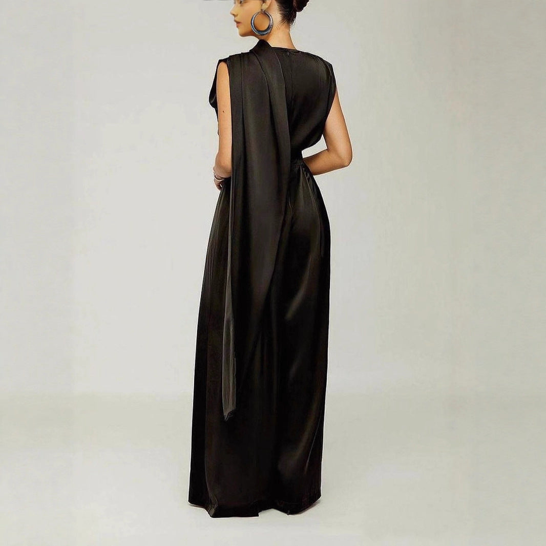 Women's Elegant Solid Slim-Fit Casual Jumpsuit