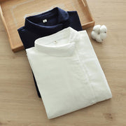 Womens Double-Layer Cotton V-Neck Short-Sleeve Shirt With Small Polka Dots