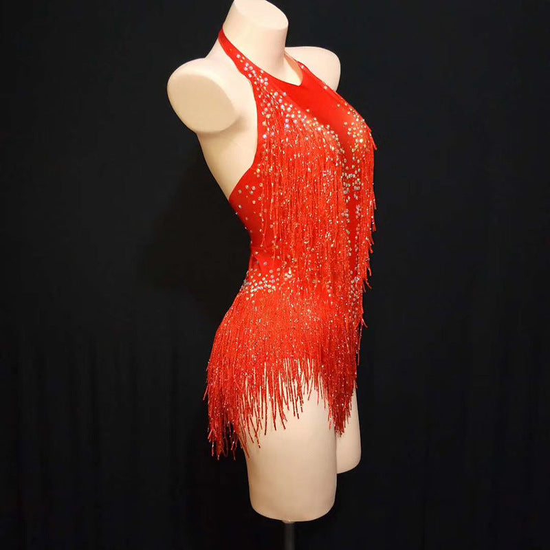 High-Elasticity Tassels Dance Suit for Yoga & Ballet