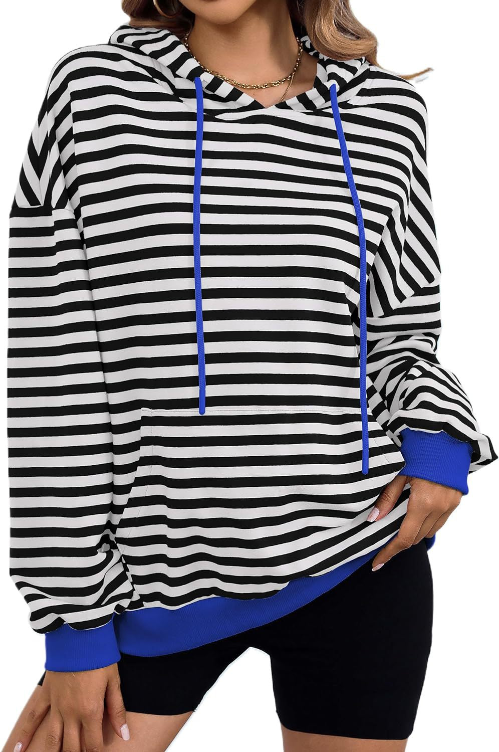 Women's Casual Striped Oversized Hoodie