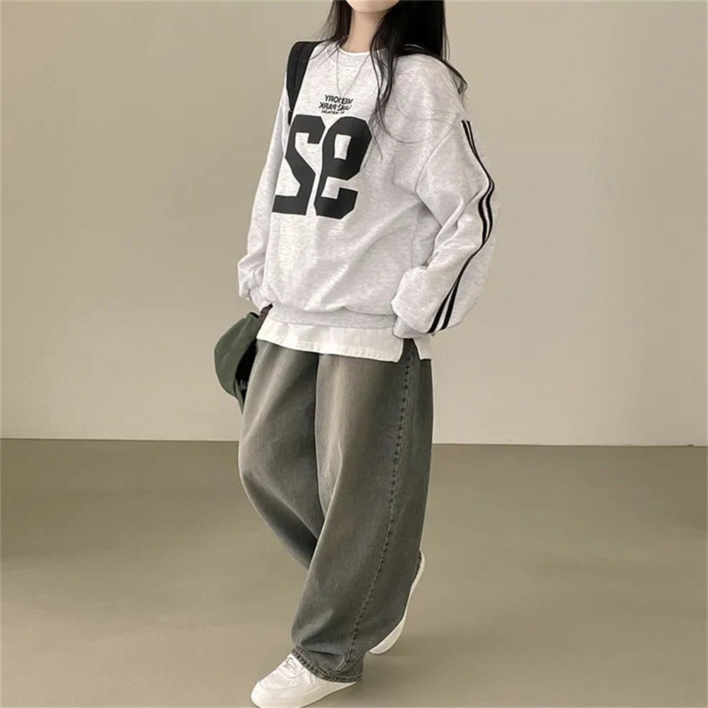 Korean Style Loose Casual Cotton Sweater for Women